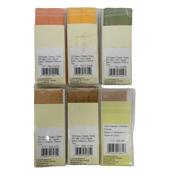 Wrights Bias Tape Single Double Fold Extra Wide Quilt Binding Hem Tape Bundle - Picture 2 of 8